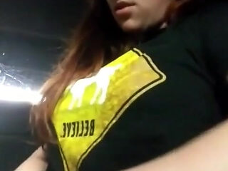Risky Parking Garage Clit Rubbing Car Masturbation