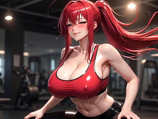Compilation Ai Rias Gremory Gym Training Sweat Sensual Shiny Body