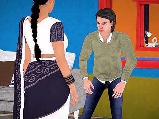 Hot Indian Bhabhi Teaches Kama Sutra to Young Tenant and Gets Her Pussy Fucked Hard - Hindi Sex