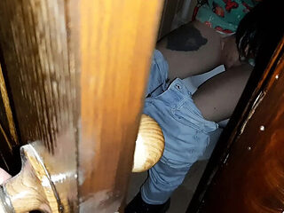Spying on My Stepsister Moaning and Masturbating in the Toilet