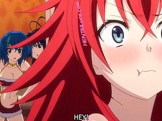 Rias Undresses Slowly Before Giving Issei a Deep  Warm Oral Finish  HENTAI Parody