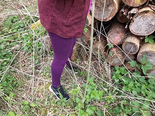 Hard Slapping Her Tits While Hiking Through the Woods