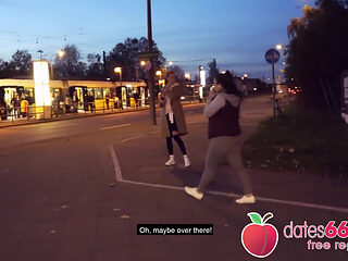 Outdoor BANG! Kessie Shy behind Berlin billboard! (ENGLISH)