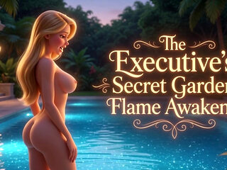 Elegant Blonde Boss Enjoys Pool with Young Gardener While Husband Away (ai Generated)