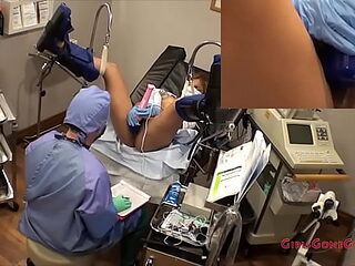 Cute shy Hispanic girl volunteers to become study subject for e-stim study by Dr Tampa GirlsGoneGyno