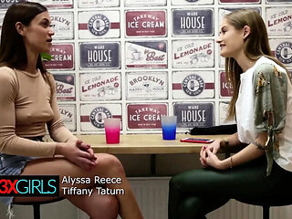 Tiffany Tatum fingers tiny-titted Alyssa Reece to orgasm