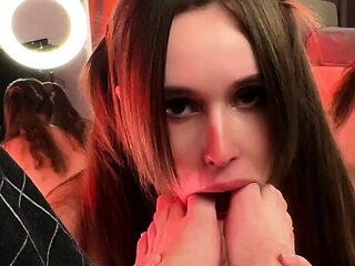 Foot fetish teen freak delivers cocksucking masterpiece