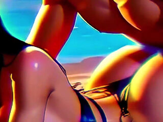 (4K) AI 3D Animated Porn – Goth Latina Baddie Worships Big White Cock (Interracial ASMR) - AI Visuals X