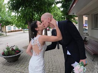 Hot bride Matty Mila Perez rides cock in reverse cowgirl