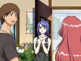 Blue-haired cutie gets her big boobs sucked and fucked in an animated fantasy