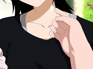 Rukia rides Ichigo's lap in a bouncy bed fantasy