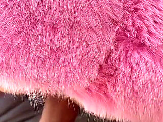 Sexy Pink Bunny in Fur Suit Get Fucked and Creampied! Fur Masturbation