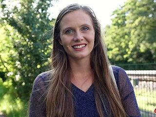 German Casting: Hairy Pussy Riddy Gets Multiple Orgasms from Rough Hardcore Fucking