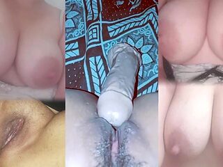 The joy and onanism with my petite spunk-pump with phimosis and the onanism of my teen who ejaculations deliciously in her mouth-watering snatch and funbags - (four)