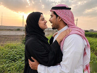 Arabian stepsister went for a walk in the fields and had other plans !