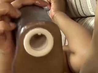 Ebony babe in solo action