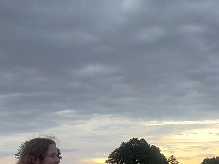 Showing My Body and Having Fun Saying Things in the Evening in an Empty Lake