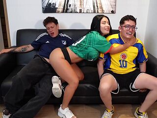 Alejandra Palacios Cheats on Nerdy Boyfriend by Riding Best Friends Cock Cowgirl During the Game - Big