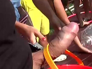 Pool party full of sucking, threesome fuck and group fuck