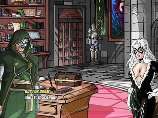 Doom slaps his big cock in-between girls perfect ass cheeks - doomination