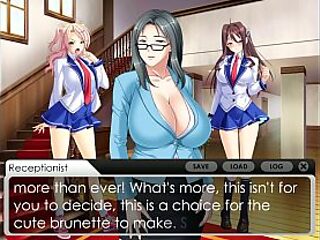 Busty milf tempts innocent Aika in a smutty lesbian hentai vore project