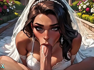 LATINA Bride Can't Resist a BWC Right Before the Wedding - Deepthroat & Anal (4K AI Animated)