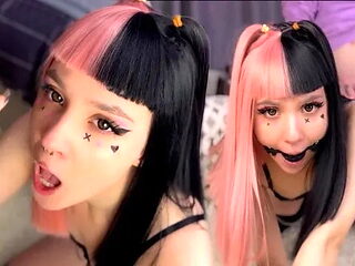 Gave Hot Emo Girl Deepthroat and Fucked Her with Gag in Her Mouth 4k