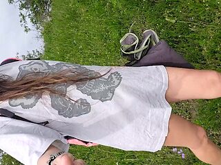 Very Hairy and Totally Naked Wife Shows Off Her Perfect Ass in Nature Selfie