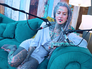 I talk about P - Passion - ASMR podcast SFW talking goth skinny girl dreadlocks tattoo model inked girl
