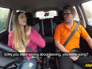 Fake Driving College - Italian Student Stella Cox Seduces Instructor for a Fast Hardcore Driving Pass