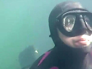 Diving in My Shiny Two-piece Wetsuit