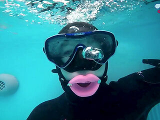 Neoprene Enclosed and Gagged - Underwater Mouth Control Fantasy