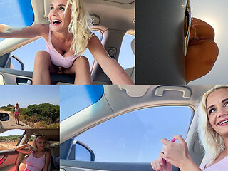 Hitchhiker Pissing 3 Time Out of Window of a Car in Motion