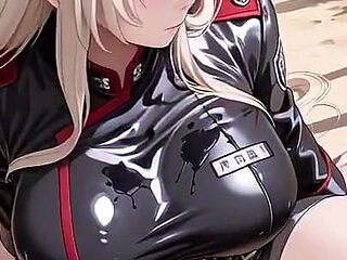 Blonde Valkyrie's Undressing Moment, That Great-slit Black Uniform Is Insane!