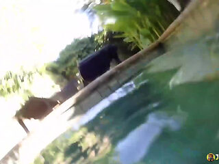 Johntronx - Fucking a Redhead Asian Babe in the Pool