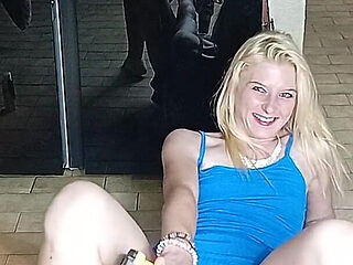 Hot Blonde 18 Year Old Babe Fucking Rc Car with Dildo