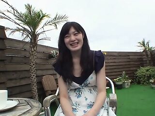 Hairy Japanese slut gives a horny blowjob to a nice cock