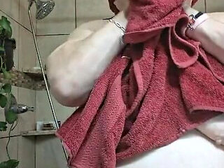 After a Hot Sshower Nurse Vicki Dries off and Does Some Other Grooming