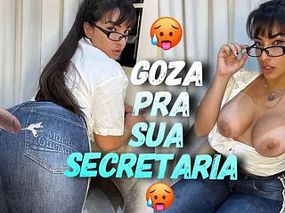 Roleplay Fucking in Pov Your Sexy Latina Secretary in Jeans Cum on Ass