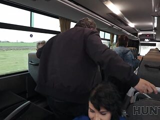 European babe offers big tits and hard cock for cash in public