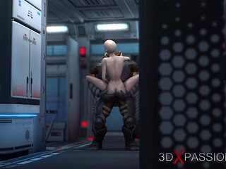 Sci-fi. Alien monster fucks agirl in the Mars base camp