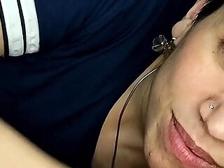 Quickie! Blowjob on the Couch and Cum Mouthful