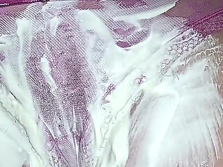 Fetish Cream in Pantyhose and Panties Masturbation Cream
