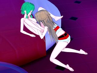 Animation, lesbian scissoring, game hentai