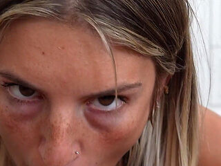 18 Year Old Slut Gets Cum on Her Bikini!