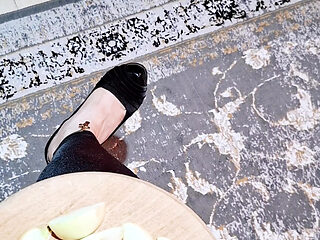 BDSM Slave Feeding Under My Feet Spit on Food, Humiliation & FootShoe Worship Training