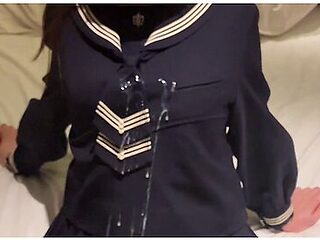 Cumshot On Japanese School Girls Uniform