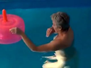 Granny In The Pool With Dildo Inflatable