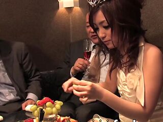 Japanese Slut Gets Gangbanged by Three Guys in the Club - Ultimate Naked XXX Porn!