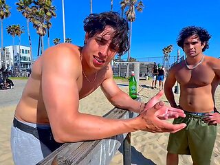 Zane Walker And Baby Alien Spark Public Nudity Threesome On Crowded Beach After Steamy Gym Workout
